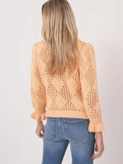 Ajour Strickjacke Mit Rautenmuster