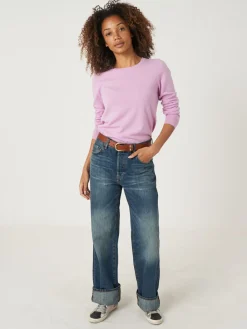 Basic Bio-Kaschmir-Pullover Mit Rundhalsausschnitt
