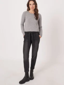 Basic Bio-Kaschmir-Pullover Mit Rundhalsausschnitt