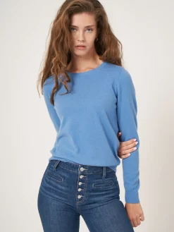 Basic Bio-Kaschmir-Pullover Mit Rundhalsausschnitt