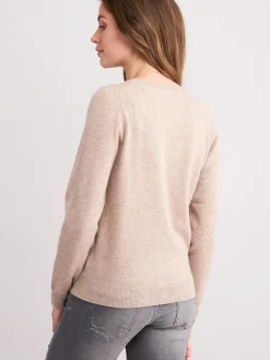 Basic Kaschmir-Cardigan Mit V-Ausschnitt