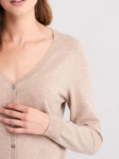 Basic Kaschmir-Cardigan Mit V-Ausschnitt