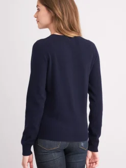Basic Kaschmir-Strickjacke Mit Rundhalsausschnitt