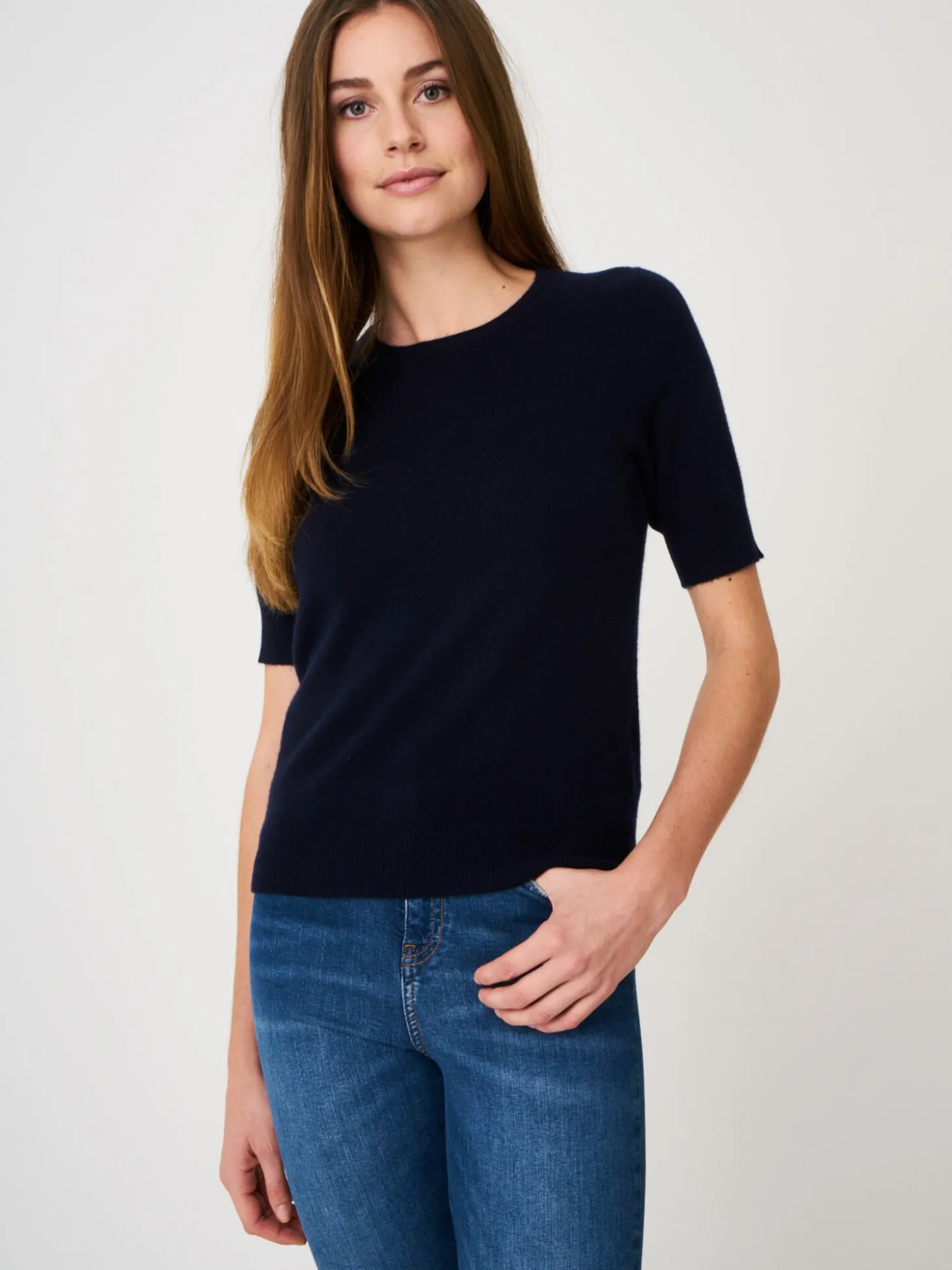 Basic Kurzarm-Pullover Aus Bio-Kaschmir