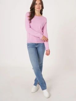 Basic Langarm-Pullover Aus Bio-Baumwollmischung