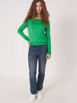 Basic Langarm-Pullover Aus Bio-Baumwollmischung