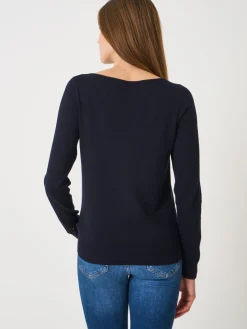 Basic Langarm-Pullover Aus Baumwollmischung