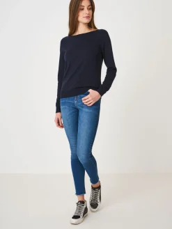 Basic Langarm-Pullover Aus Baumwollmischung