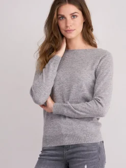 Basic Pullover Mit U-Boot-Ausschnitt Aus Bio-Kaschmir