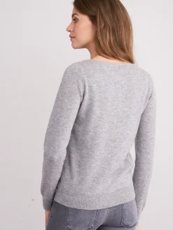 Basic Pullover Mit U-Boot-Ausschnitt Aus Bio-Kaschmir