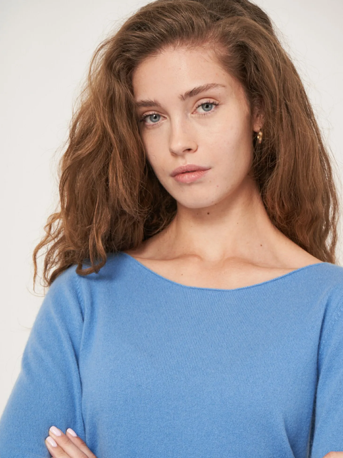 Basic Pullover Mit U-Boot-Ausschnitt Aus Bio-Kaschmir