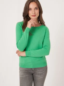 Basic Pullover Mit U-Boot-Ausschnitt Aus Bio-Kaschmir
