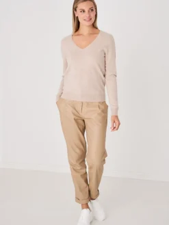Basic Pullover Mit V-Ausschnitt Aus Bio-Kaschmir