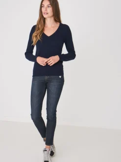 Basic Pullover Mit V-Ausschnitt Aus Bio-Kaschmir