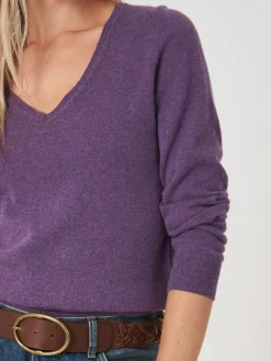 Basic Pullover Mit V-Ausschnitt Aus Bio-Kaschmir