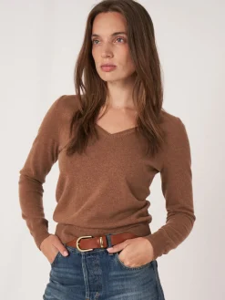 Basic Pullover Mit V-Ausschnitt Aus Bio-Kaschmir