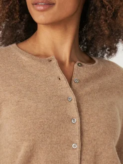 Basic Strickjacke Mit Rundhalsausschnitt Aus Bio-Kaschmir