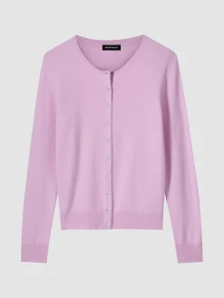 Basic Strickjacke Mit Rundhalsausschnitt Aus Bio-Kaschmir