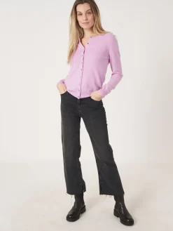 Basic Strickjacke Mit Rundhalsausschnitt Aus Bio-Kaschmir