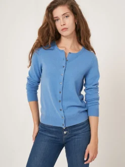 Basic Strickjacke Mit Rundhalsausschnitt Aus Bio-Kaschmir