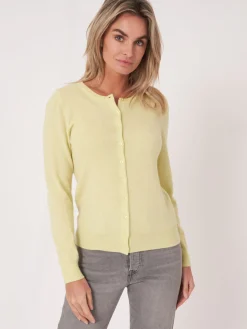 Basic Strickjacke Mit Rundhalsausschnitt Aus Bio-Kaschmir