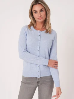 Basic Strickjacke Mit Rundhalsausschnitt Aus Bio-Kaschmir