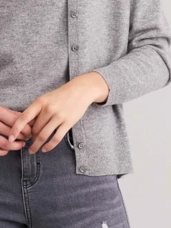 Basic Strickjacke Mit V-Ausschnitt Aus Bio-Kaschmir