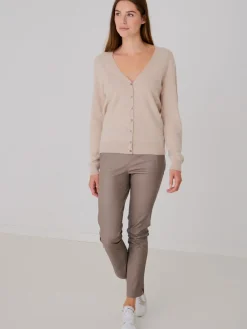 Basic Strickjacke Mit V-Ausschnitt Aus Bio-Kaschmir