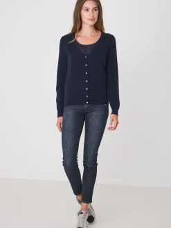 Basic Strickjacke Mit V-Ausschnitt Aus Bio-Kaschmir