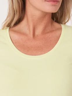 Basic T-Shirt Mit Aufgeschlagenen Armel Aus Baumwolle