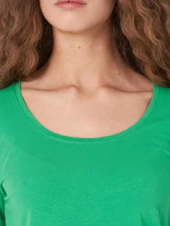 Basic T-Shirt Mit Aufgeschlagenen Armel Aus Baumwolle