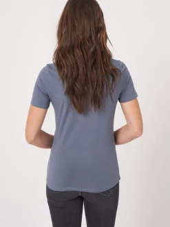 Basic T-Shirt Mit Rundhalsausschnitt Aus Baumwolle
