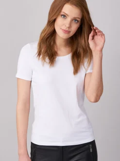 Basic T-Shirt Mit Rundhalsausschnitt Aus Baumwolle