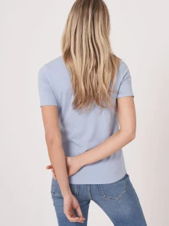 Basic T-Shirt Mit Rundhalsausschnitt Aus Baumwolle
