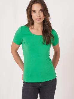 Basic T-Shirt Mit Rundhalsausschnitt Aus Baumwolle