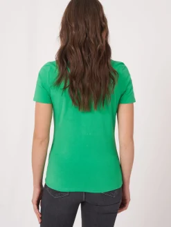 Basic T-Shirt Mit Rundhalsausschnitt Aus Baumwolle