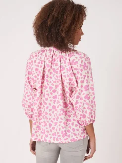 Baumwollbluse Mit Puffarmeln Und Blumendruck