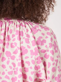 Baumwollbluse Mit Puffarmeln Und Blumendruck