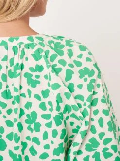 Baumwollbluse Mit Puffarmeln Und Blumendruck