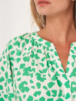 Baumwollbluse Mit Puffarmeln Und Blumendruck