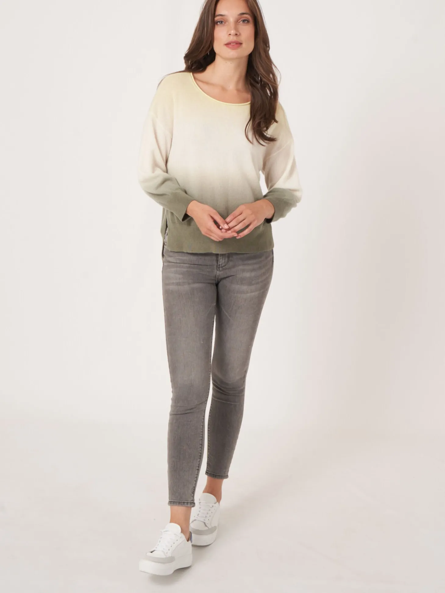 Bio-Kaschmir-Pullover Mit Dip-Dye-Druck