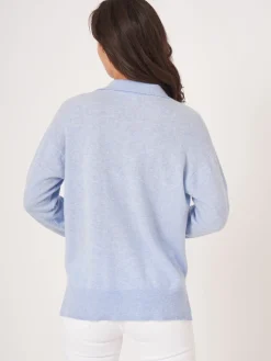 Bio-Kaschmir-Pullover Mit Polokragen Und Seitenschlitzen