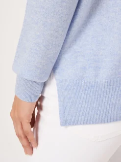 Bio-Kaschmir-Pullover Mit Polokragen Und Seitenschlitzen