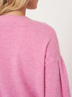 Bio-Kaschmir-Strickjacke Mit Gestrickten Streifen