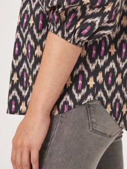 Bluse Mit Ikat-Print Aus Baumwolle