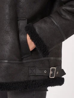 Faux Shearling Bikerjacke