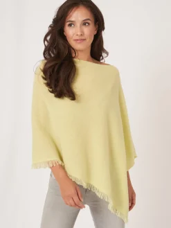 Fein Gestrickter Poncho Mit Fransen Aus Bio-Kaschmir
