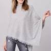 Fein Gestrickter Poncho Mit Fransen Aus Bio-Kaschmir