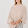 Fein Gestrickter Poncho Mit Fransen Aus Bio-Kaschmir