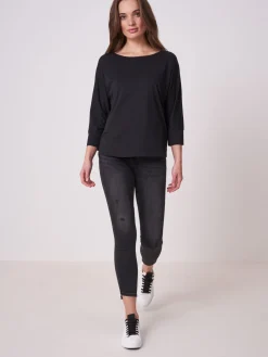 Fledermaus-Shirt Mit 3/4-Armeln
